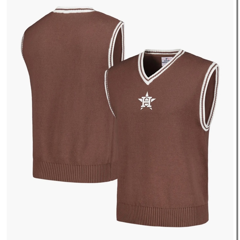 Genuine Merchandise Brown Knit Vest Houston Astros